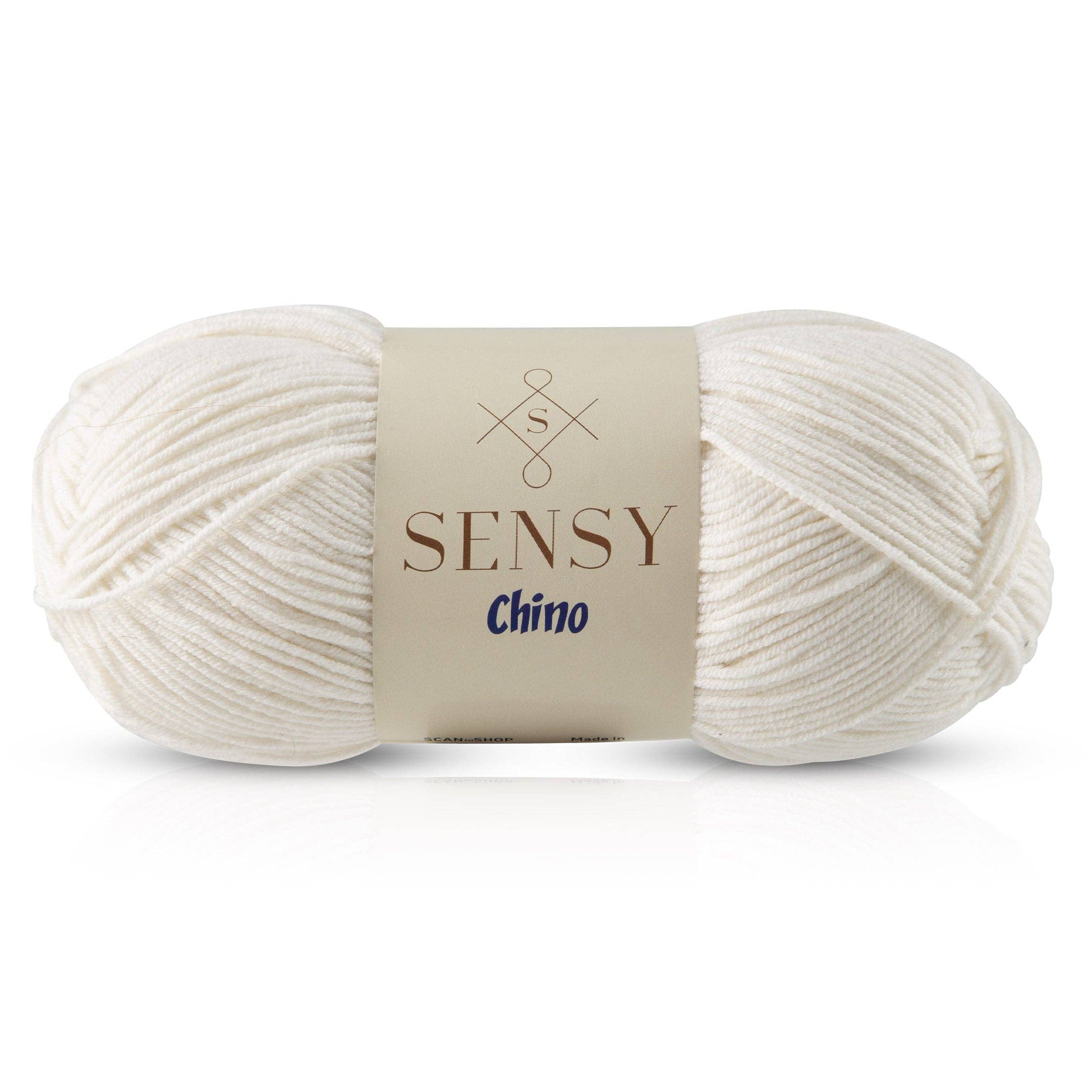 Sensy Chino Soft Cotton Yarn, 3.5 oz, 360 Yards, Gauge 2 Fin