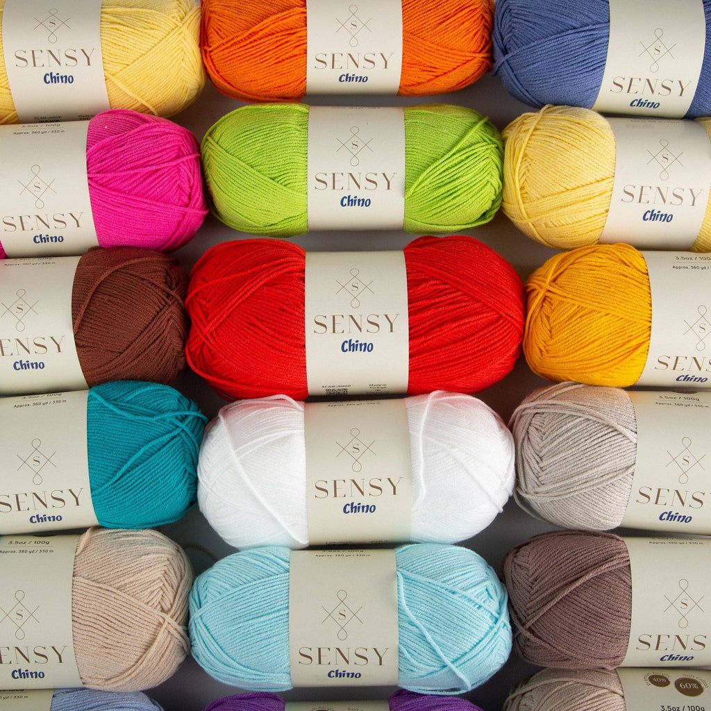 Sensy Chino Soft Cotton Yarn, 3.5 oz, 360 Yards, Gauge 2 Fin