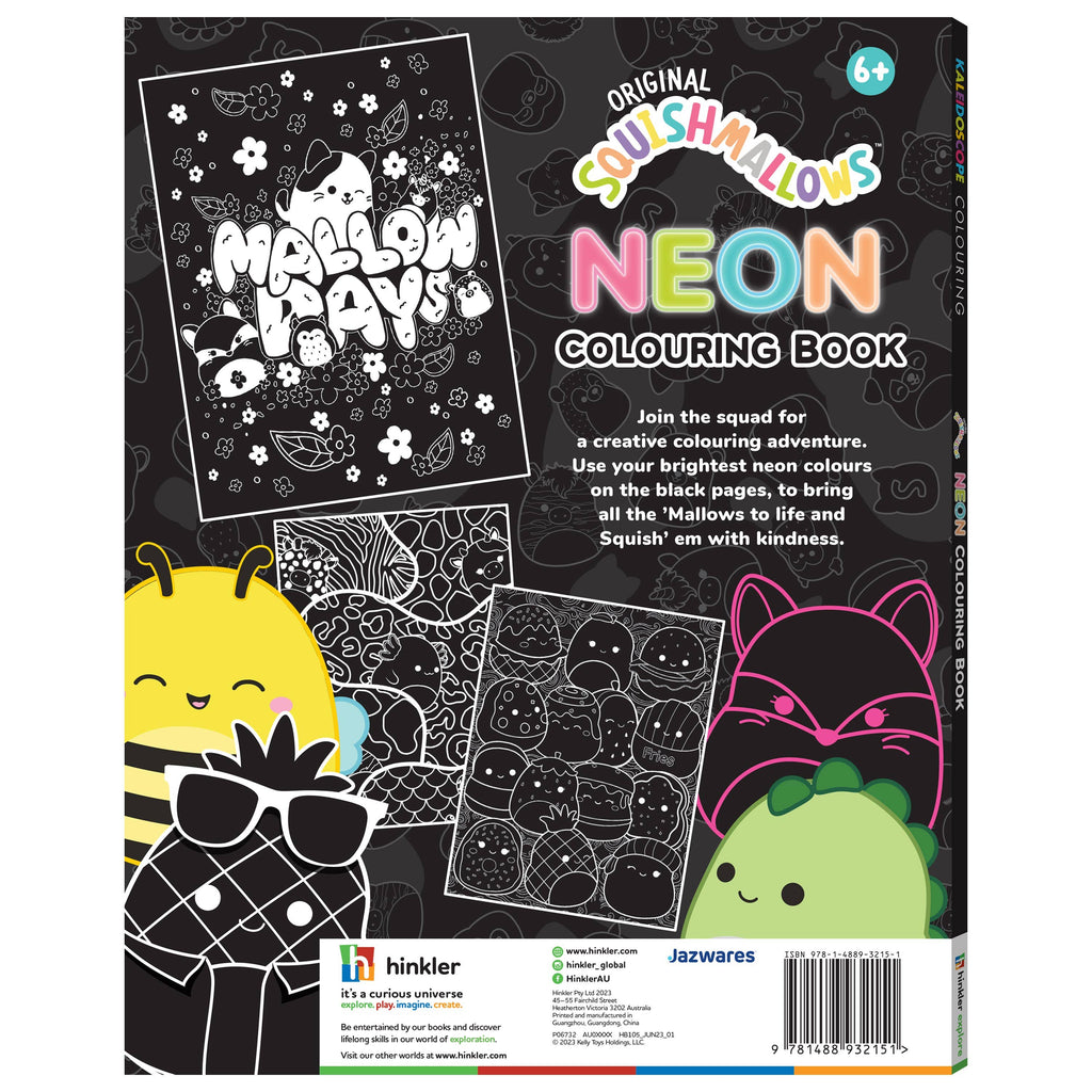 Kaleidoscope Squishmallows Neon Colouring Book