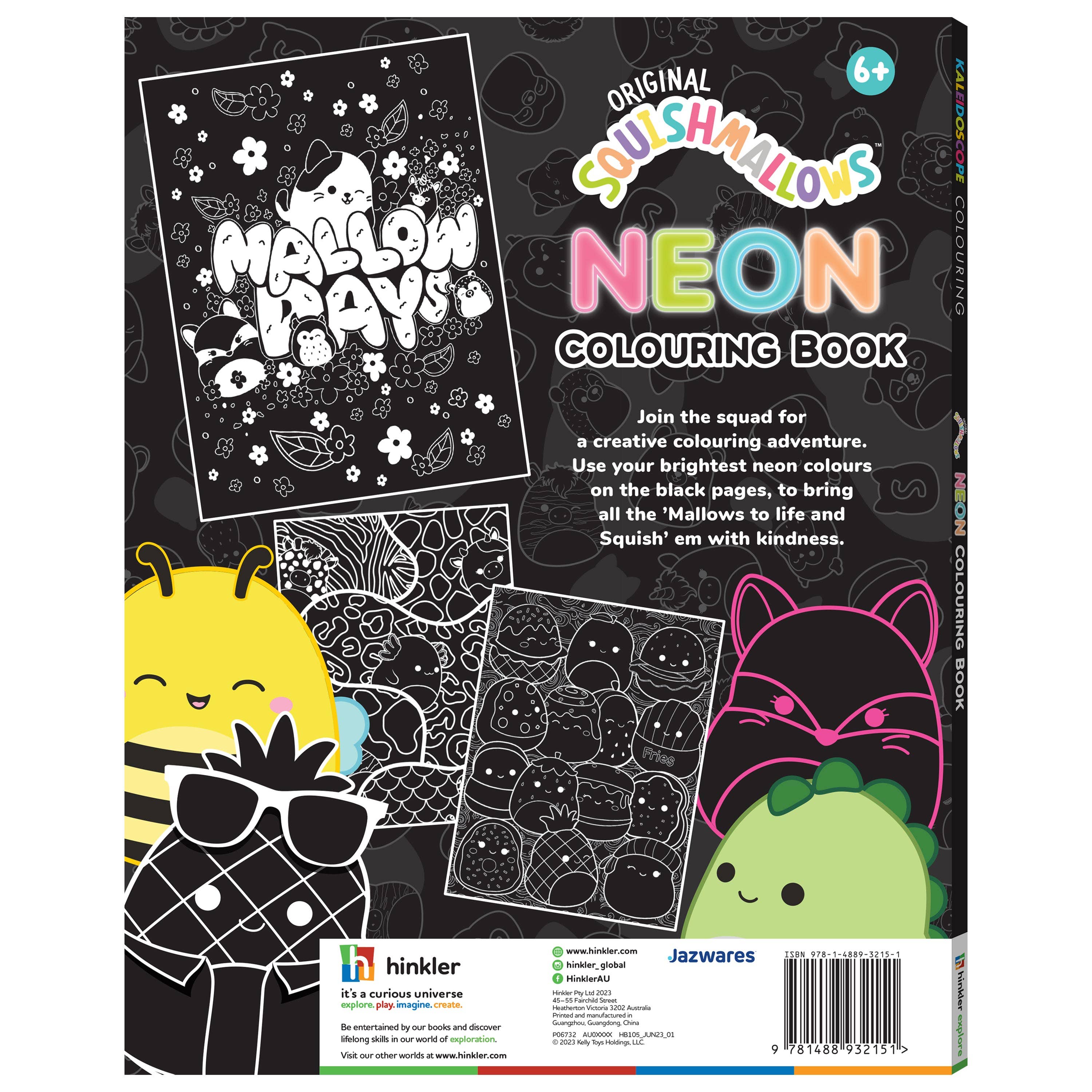 Kaleidoscope Squishmallows Neon Colouring Book