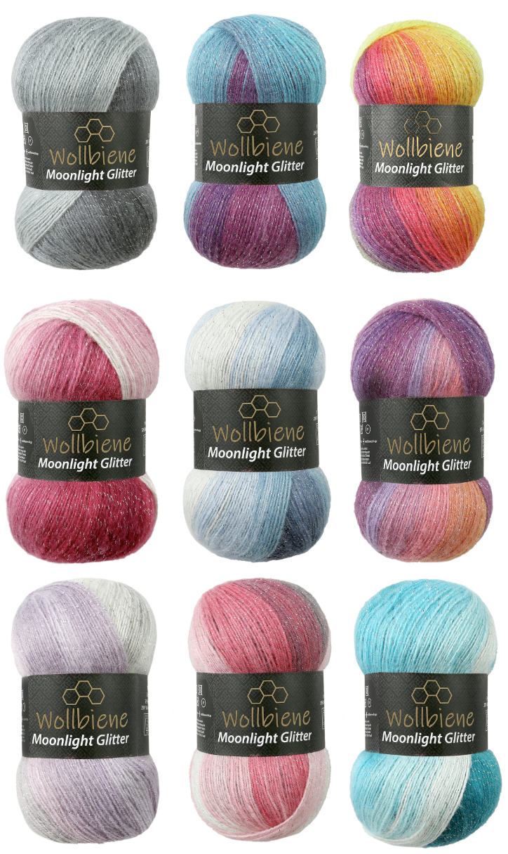 Woolen bee moonlight glitter batik crochet knitting wool