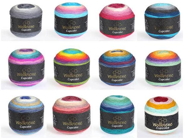 Woolen bee cupcake gradient wool knitting 150g