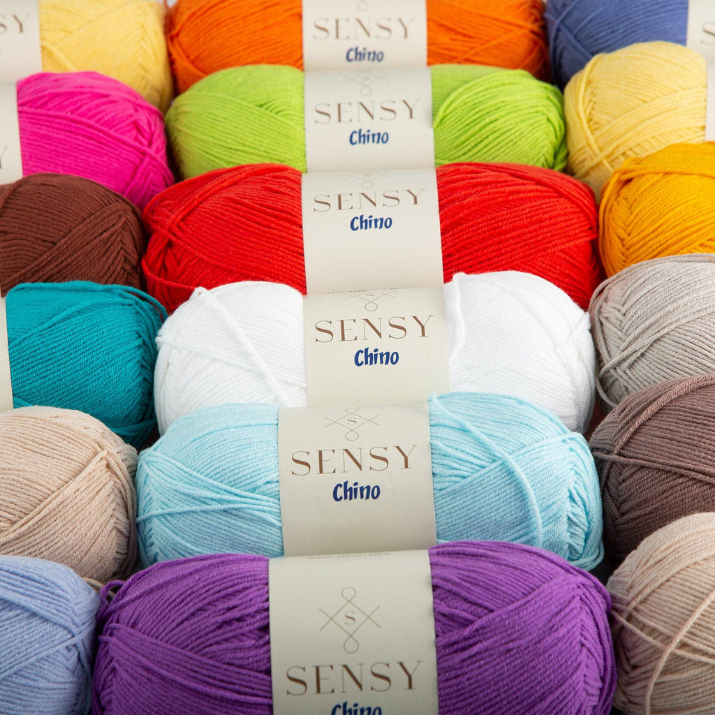 Sensy Chino Soft Cotton Yarn, 3.5 oz, 360 Yards, Gauge 2 Fin