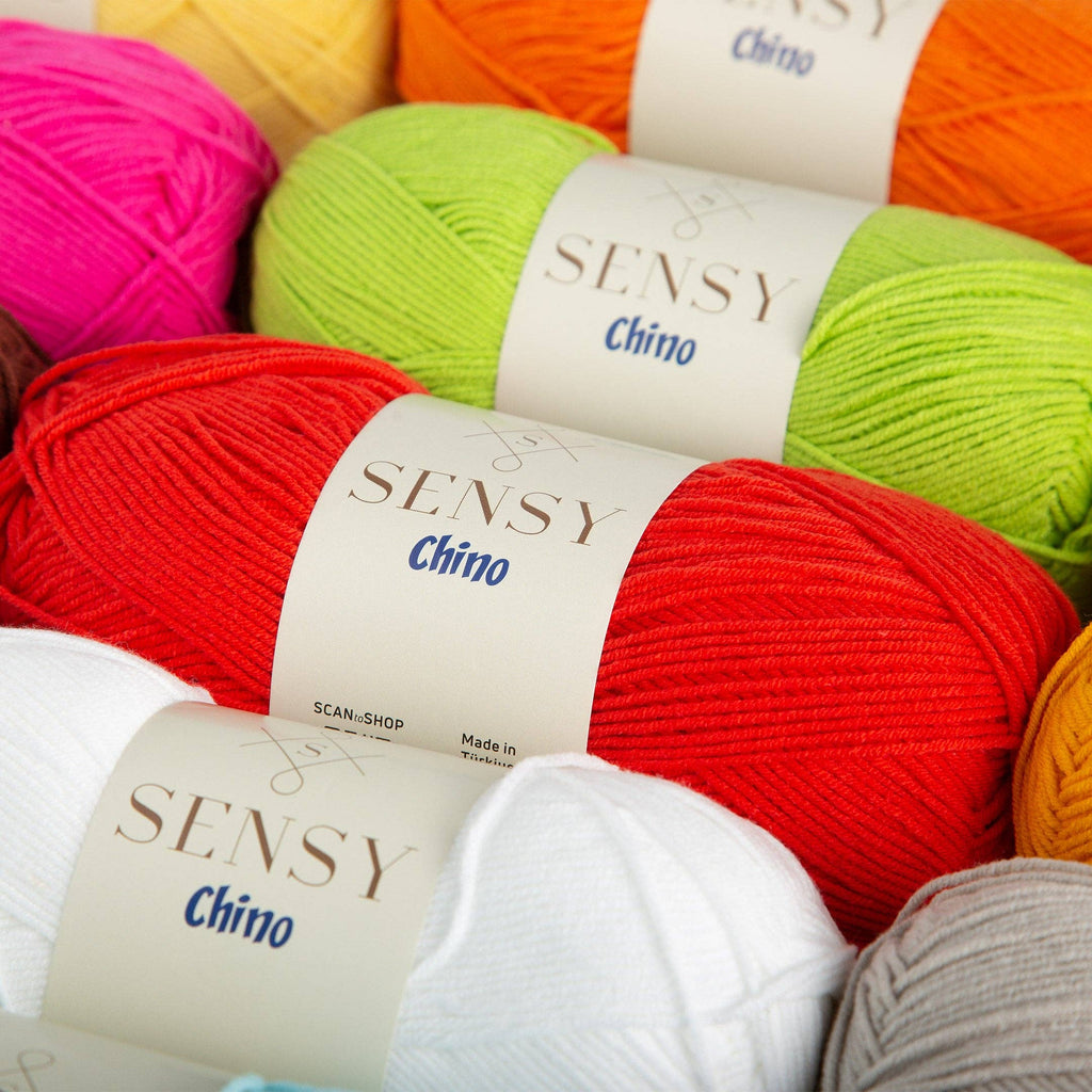 Sensy Chino Soft Cotton Yarn, 3.5 oz, 360 Yards, Gauge 2 Fin