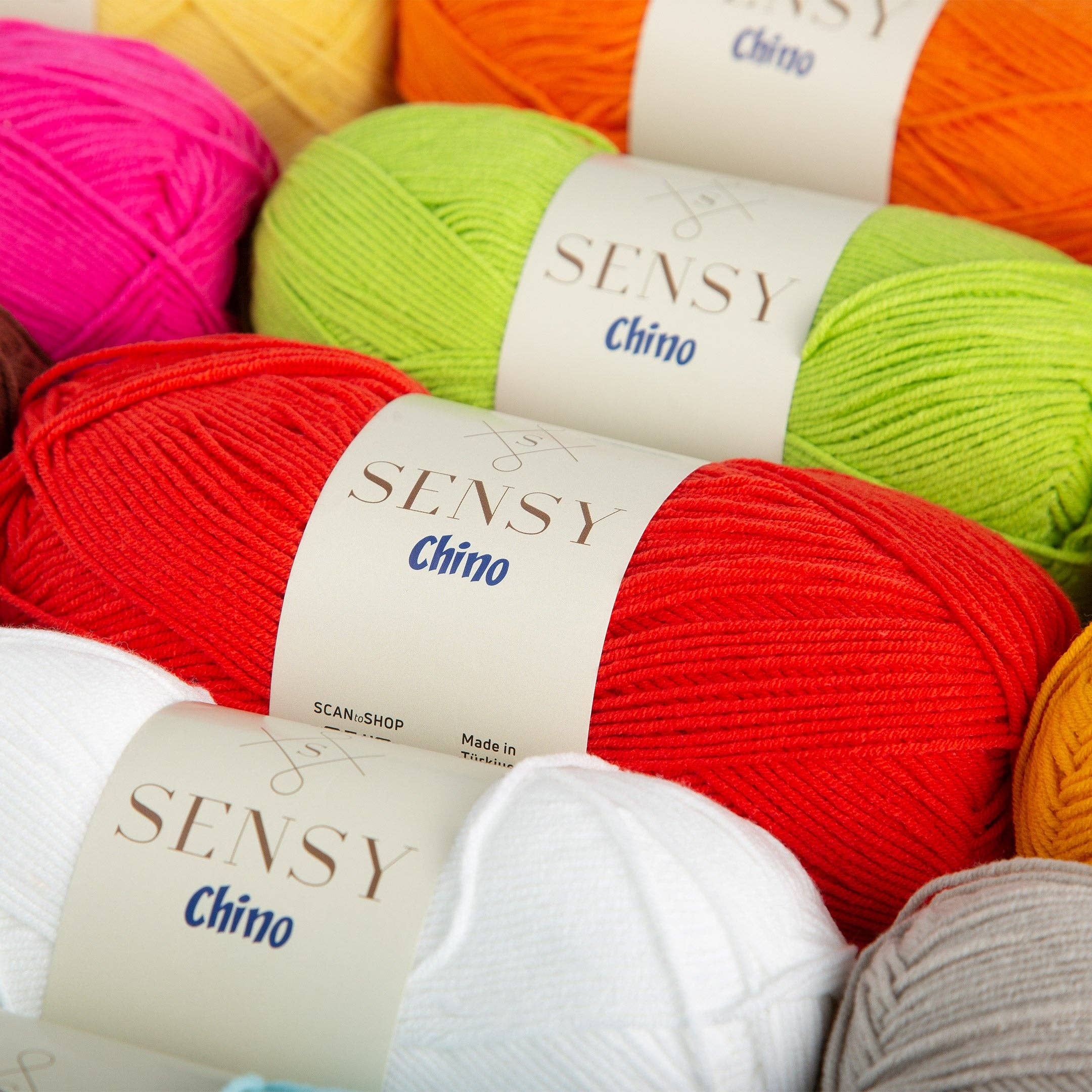 Sensy Chino Soft Cotton Yarn, 3.5 oz, 360 Yards, Gauge 2 Fin