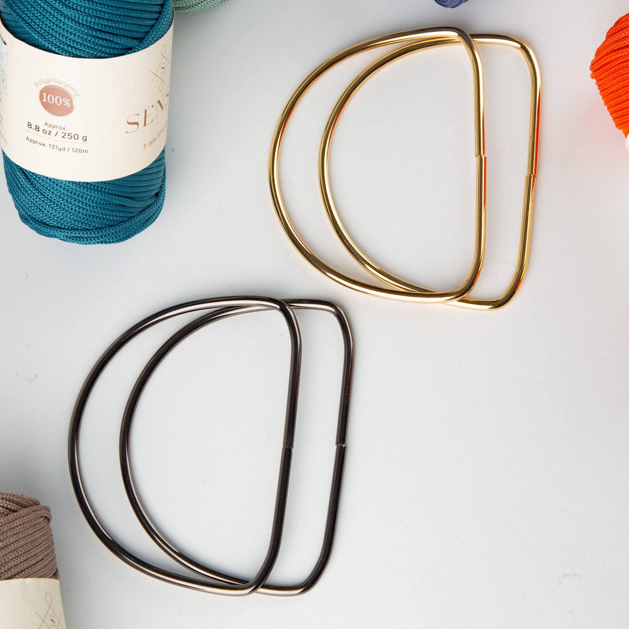 Metal Bag Handle - D Shape