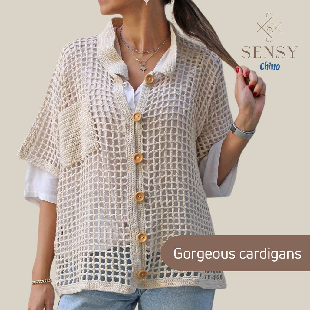 Sensy Chino Soft Cotton Yarn, 3.5 oz, 360 Yards, Gauge 2 Fin