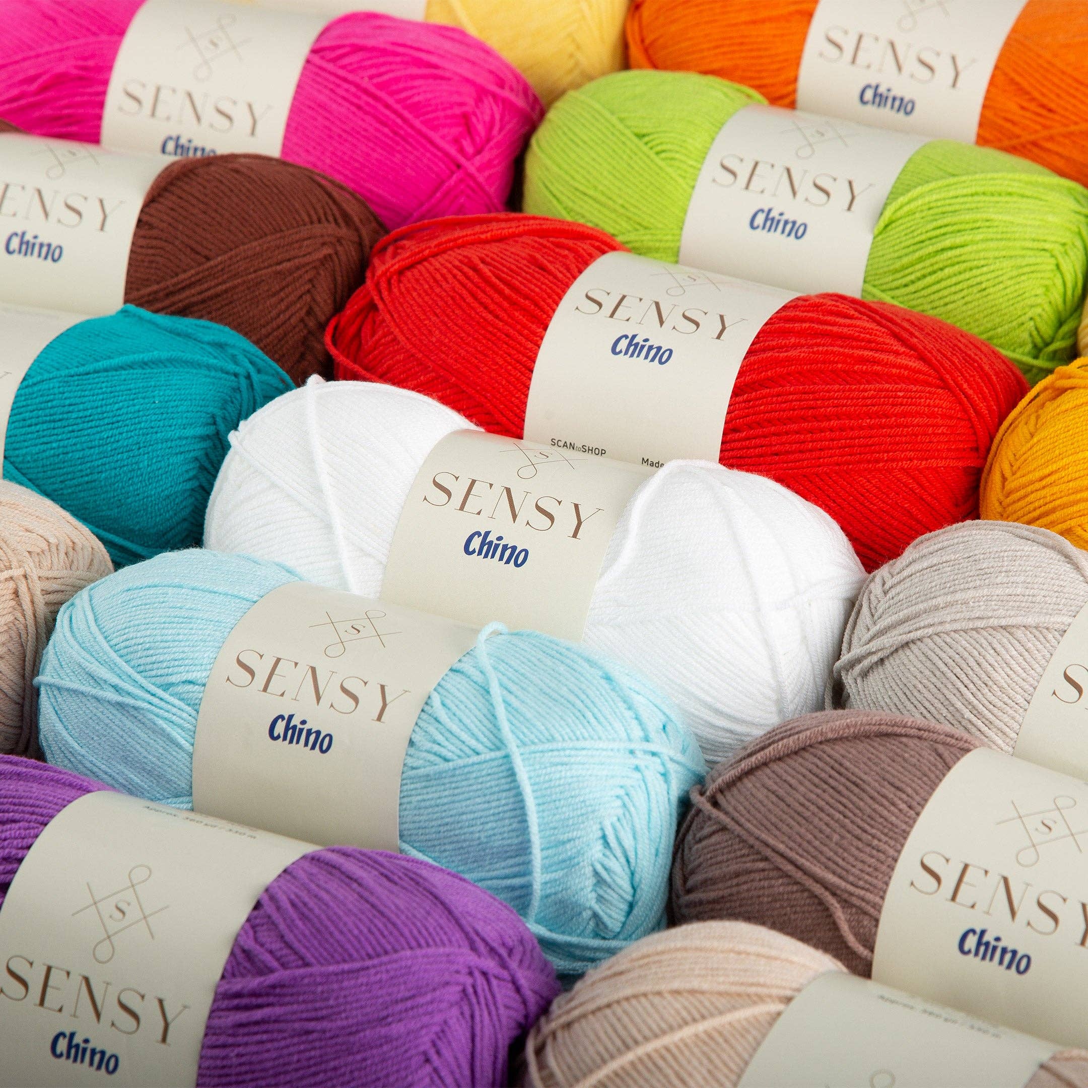 Sensy Chino Soft Cotton Yarn, 3.5 oz, 360 Yards, Gauge 2 Fin
