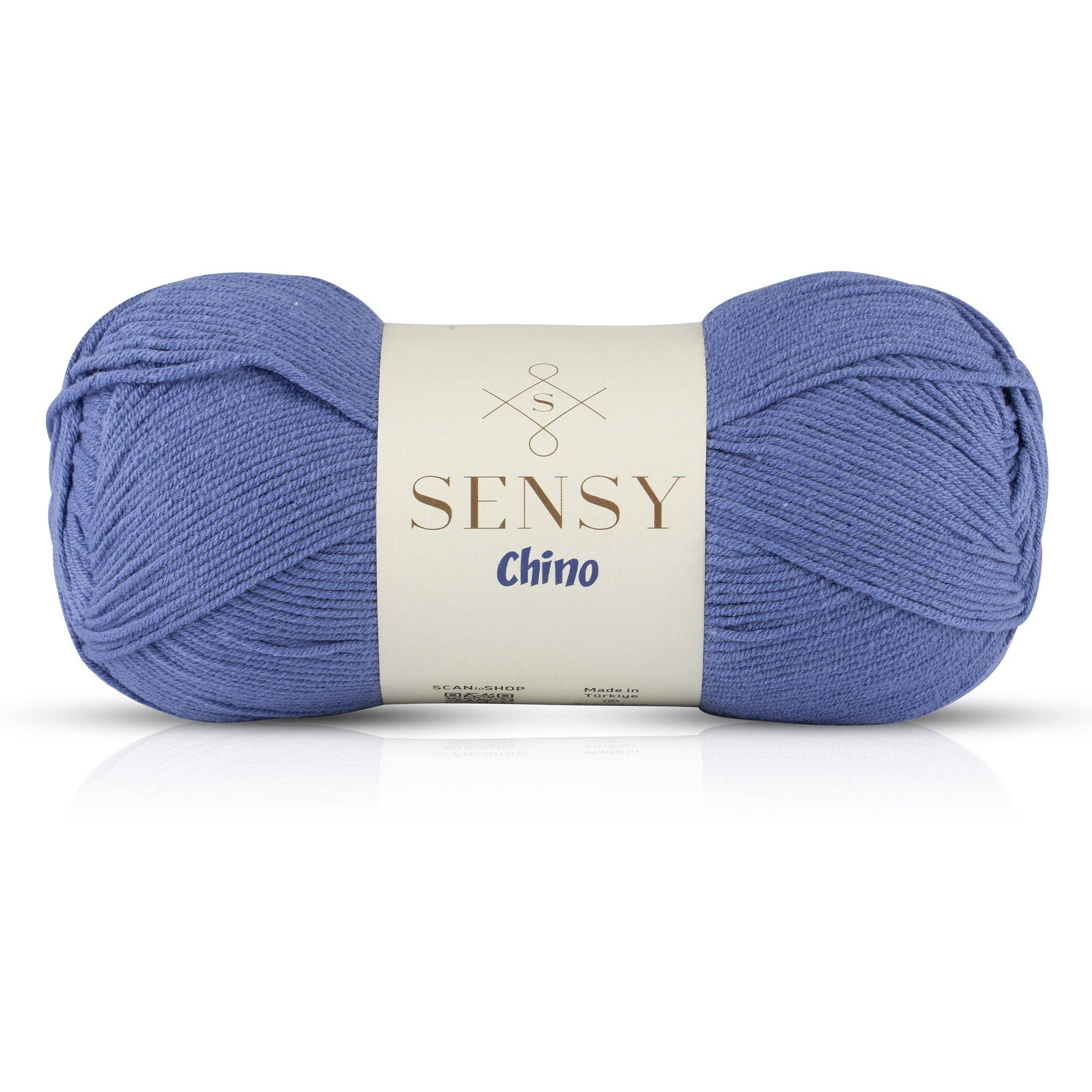 Sensy Chino Soft Cotton Yarn, 3.5 oz, 360 Yards, Gauge 2 Fin